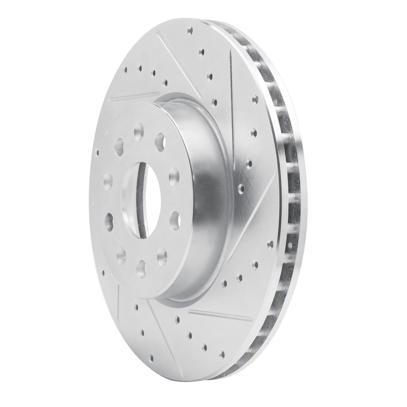 Picture of RNC Brake Rotor - Drill & Slot - R1 16-25 Cadillac CT5 Front Right Drilled & Slotted Silver Brake Rotor rnc631-47055R