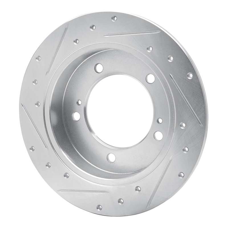 Picture of RNC Brake Rotor - Drill & Slot - R1 83-98 Chevrolet Tracker Front Left Drilled & Slotted Silver Brake Rotor rnc631-47058L