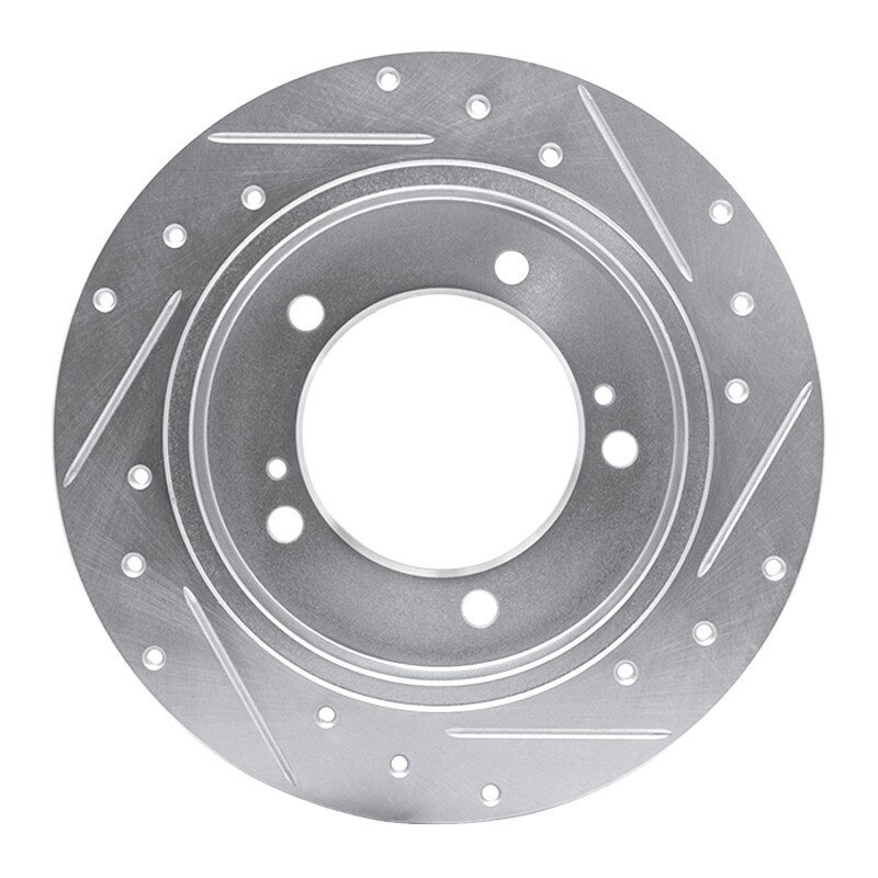 Picture of RNC Brake Rotor - Drill & Slot - R1 83-98 Chevrolet Tracker Front Right Drilled & Slotted Silver Brake Rotor rnc631-47058R