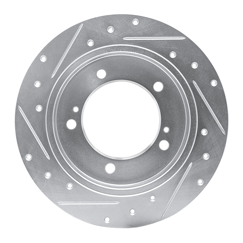 Picture of RNC Brake Rotor - Drill & Slot - R1 83-98 Chevrolet Tracker Front Left Drilled & Slotted Silver Brake Rotor rnc631-47058L