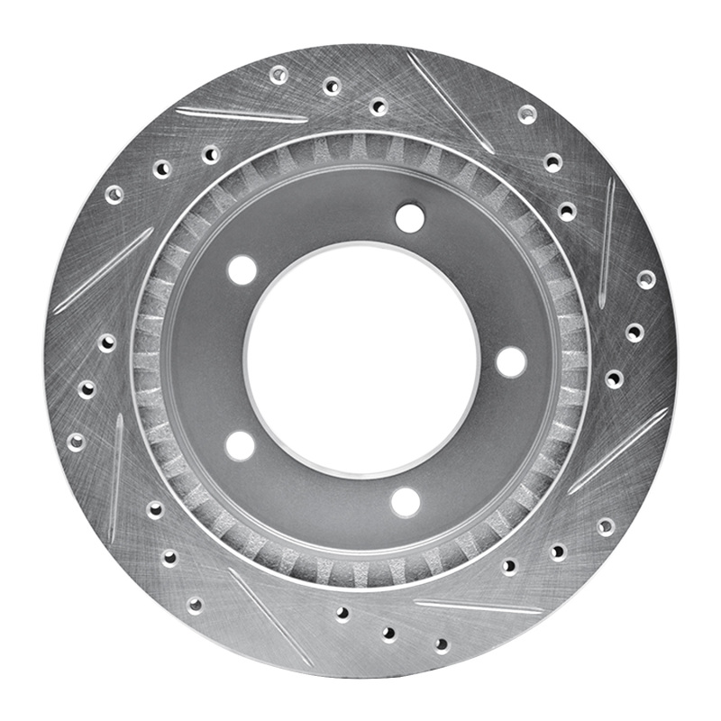 Picture of RNC Brake Rotor - Drill & Slot - R1 91-98 Chevrolet Tracker Front Left Drilled & Slotted Silver Brake Rotor rnc631-47059L