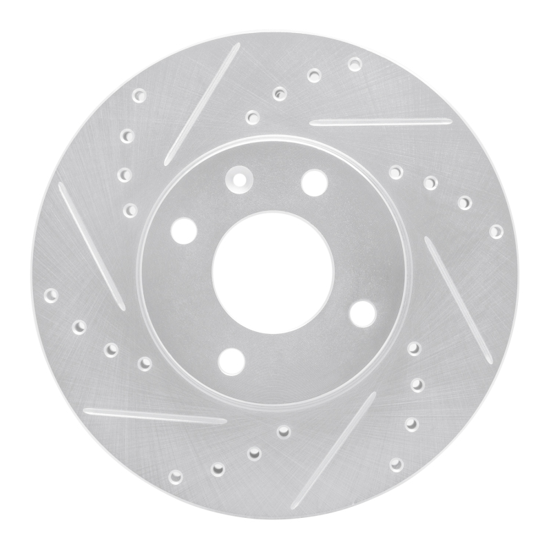 Picture of RNC Brake Rotor - Drill & Slot - R1 16-22 Chevrolet SPARK (USA/Canada) Front Left Drilled & Slotted Silver Brake Rotor rnc631-47076L