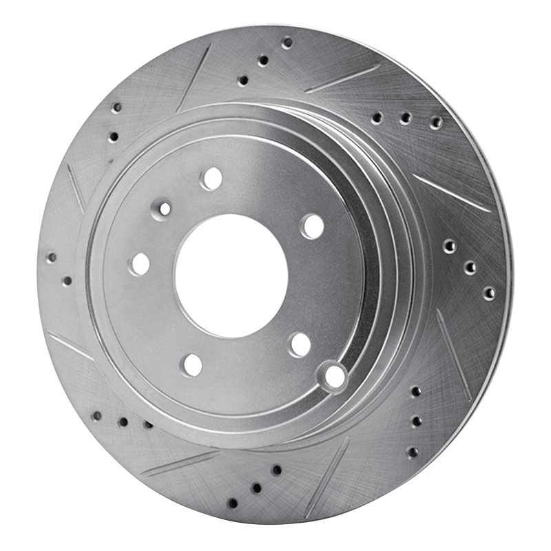 Picture of RNC Brake Rotor - Drill & Slot - R1 07-15 Chevrolet CAPTIVA Rear Left Drilled & Slotted Silver Brake Rotor rnc631-47071L