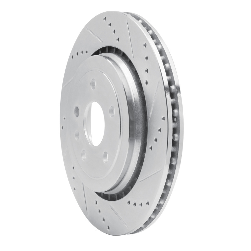 Picture of RNC Brake Rotor - Drill & Slot - R1 16-24 Cadillac ATS Rear Right Drilled & Slotted Silver Brake Rotor rnc631-47074R