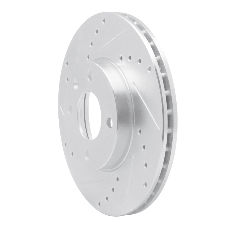 Picture of RNC Brake Rotor - Drill & Slot - R1 16-22 Chevrolet SPARK (USA/Canada) Front Left Drilled & Slotted Silver Brake Rotor rnc631-47076L