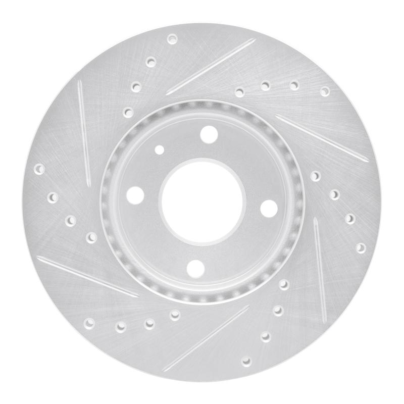 Picture of RNC Brake Rotor - Drill & Slot - R1 16-22 Chevrolet SPARK (USA/Canada) Front Right Drilled & Slotted Silver Brake Rotor rnc631-47076R