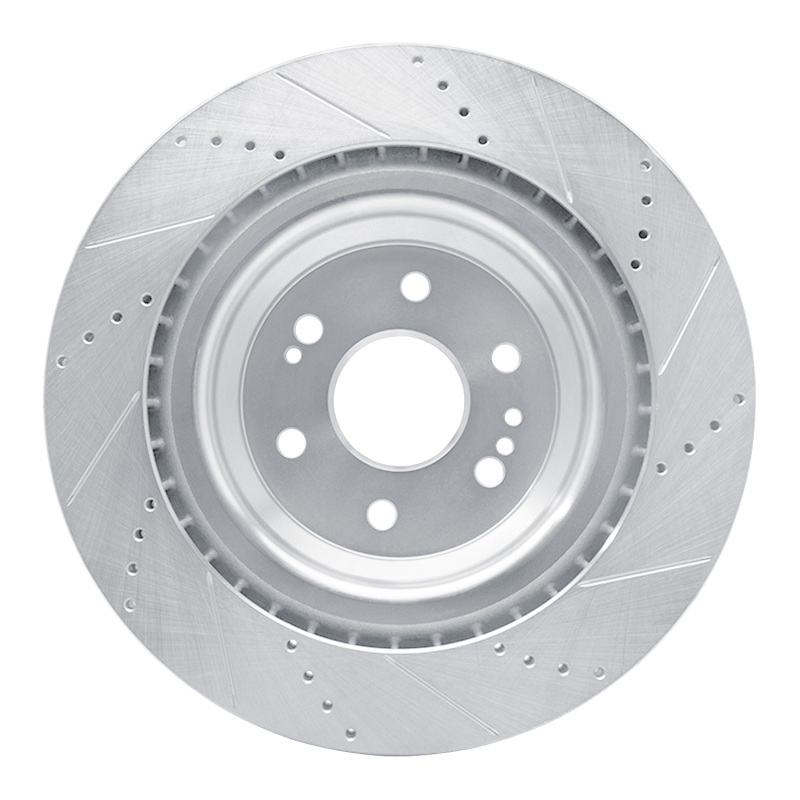 Picture of RNC Brake Rotor - Drill & Slot - R1 14-20 Cadillac Escalade ESV Front Left Drilled & Slotted Silver Brake Rotor rnc631-47079L
