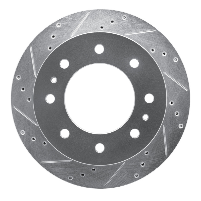 Picture of RNC Brake Rotor - Drill & Slot - R1 11-25 Chevy Silverado 2500 HD/2500 HD Classic Rear Left Drilled & Slotted Silver Brake Rotor rnc631-48061L