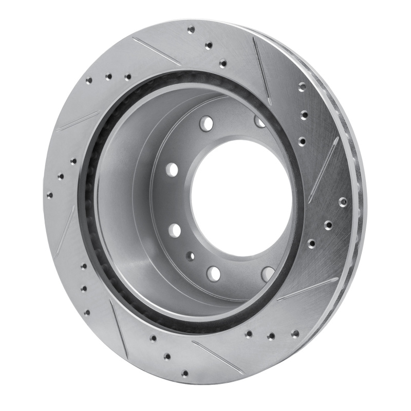 Picture of RNC Brake Rotor - Drill & Slot - R1 11-25 Chevy Silverado 2500 HD/2500 HD Classic Rear Left Drilled & Slotted Silver Brake Rotor rnc631-48061L