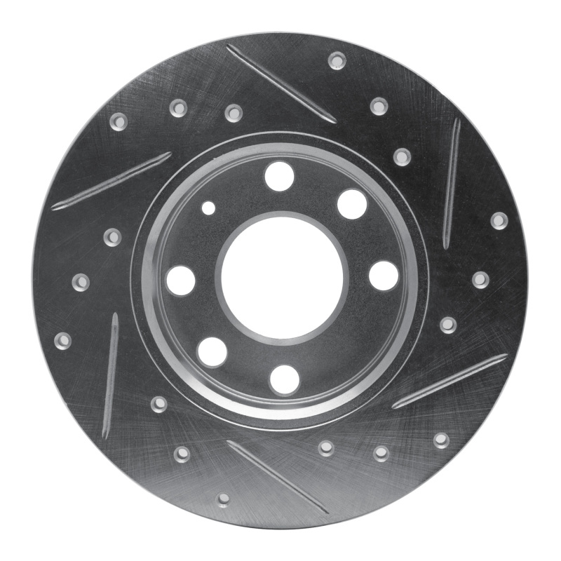 Picture of RNC Brake Rotor - Drill & Slot - R1 88-89 Pontiac LeMans Front Left Drilled & Slotted Silver Brake Rotor rnc631-52000L