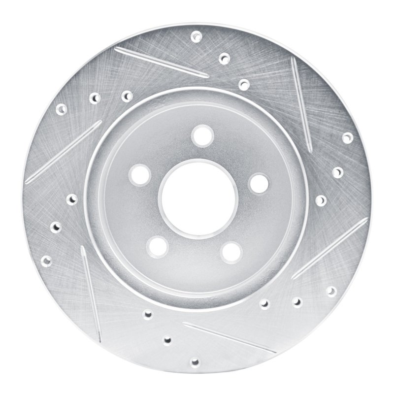 Picture of RNC Brake Rotor - Drill & Slot - R1 88-88 Pontiac Fiero Front Left Rear Left Drilled & Slotted Silver Brake Rotor rnc631-52009L