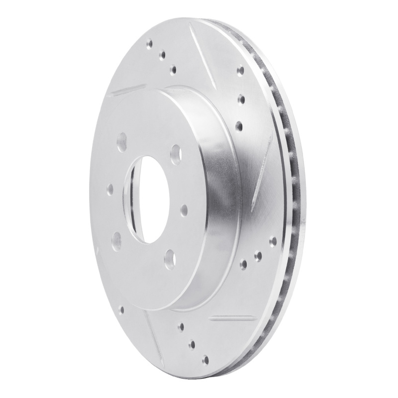 Picture of RNC Brake Rotor - Drill & Slot - R1 91-02 Saturn SC Front Right Drilled & Slotted Silver Brake Rotor rnc631-53001R