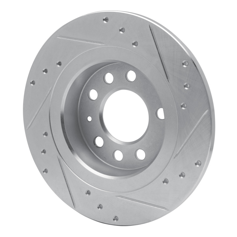 Picture of RNC Brake Rotor - Drill & Slot - R1 06-10 Pontiac SOLSTICE Rear Left Drilled & Slotted Silver Brake Rotor rnc631-53006L