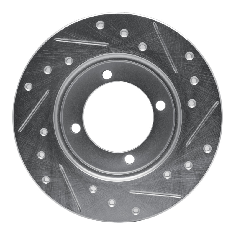 Picture of RNC Brake Rotor - Drill & Slot - R1 88-93 Ford Festiva Front Left Drilled & Slotted Silver Brake Rotor rnc631-54000L