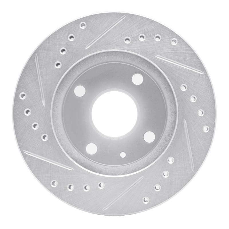 Picture of RNC Brake Rotor - Drill & Slot - R1 90-01 Ford Escort Front Left Drilled & Slotted Silver Brake Rotor rnc631-54001L