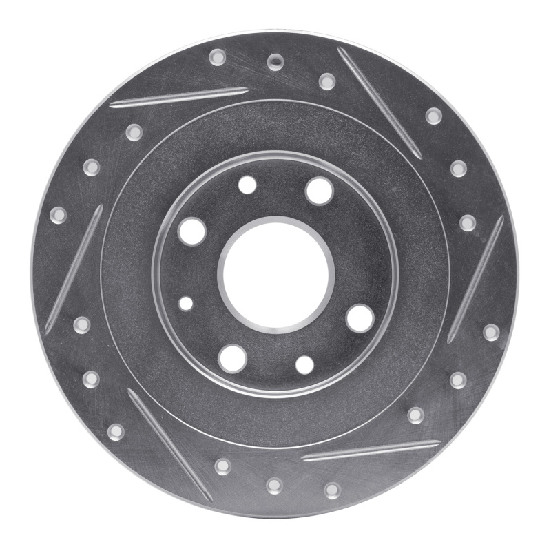 Picture of RNC Brake Rotor - Drill & Slot - R1 90-03 Ford Escort Rear Left Drilled & Slotted Silver Brake Rotor rnc631-54003L