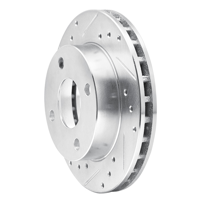 Picture of RNC Brake Rotor - Drill & Slot - R1 81-94 Ford Escort Front Left Drilled & Slotted Silver Brake Rotor rnc631-54007L