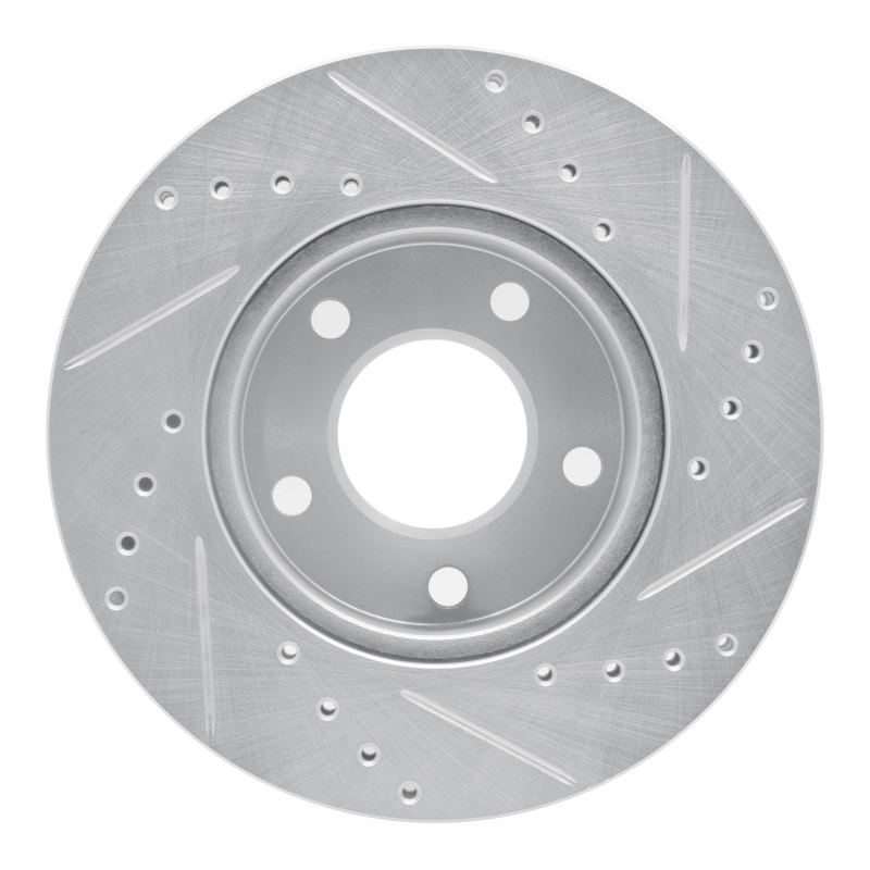 Picture of RNC Brake Rotor - Drill & Slot - R1 75-80 Ford Granada Left Rear Drilled & Slotted Silver Brake Rotor rnc631-54017D