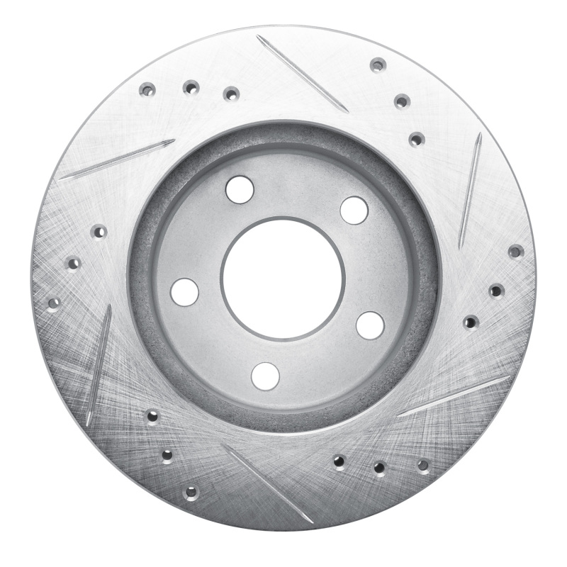 Picture of RNC Brake Rotor - Drill & Slot - R1 86-92 Ford Thunderbird Front Left Rear Left Drilled & Slotted Silver Brake Rotor rnc631-54020L
