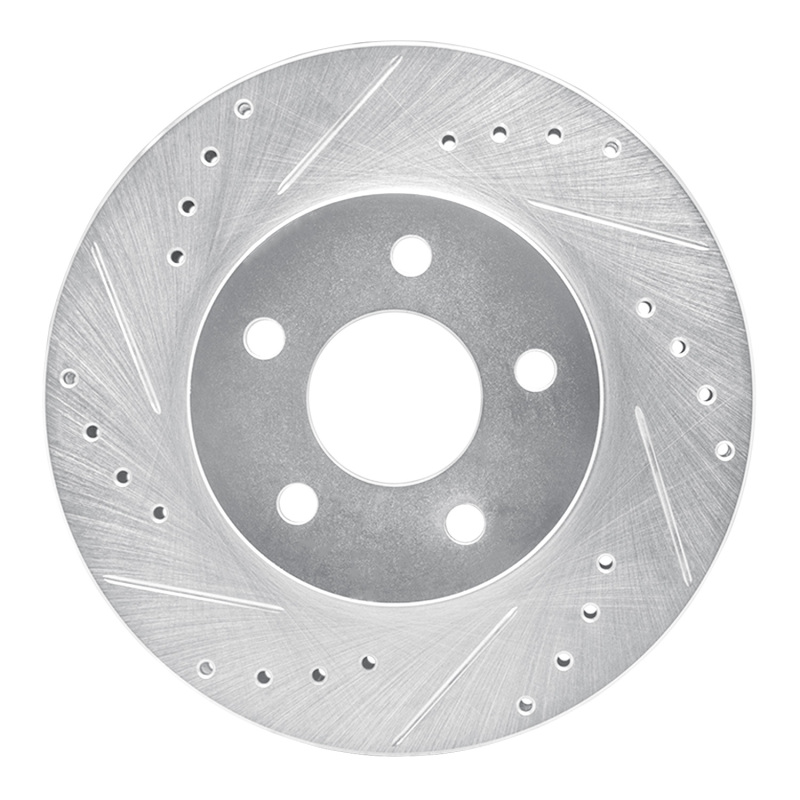 Picture of RNC Brake Rotor - Drill & Slot - R1 89-90 Ford Thunderbird Front Left Drilled & Slotted Silver Brake Rotor rnc631-54027L