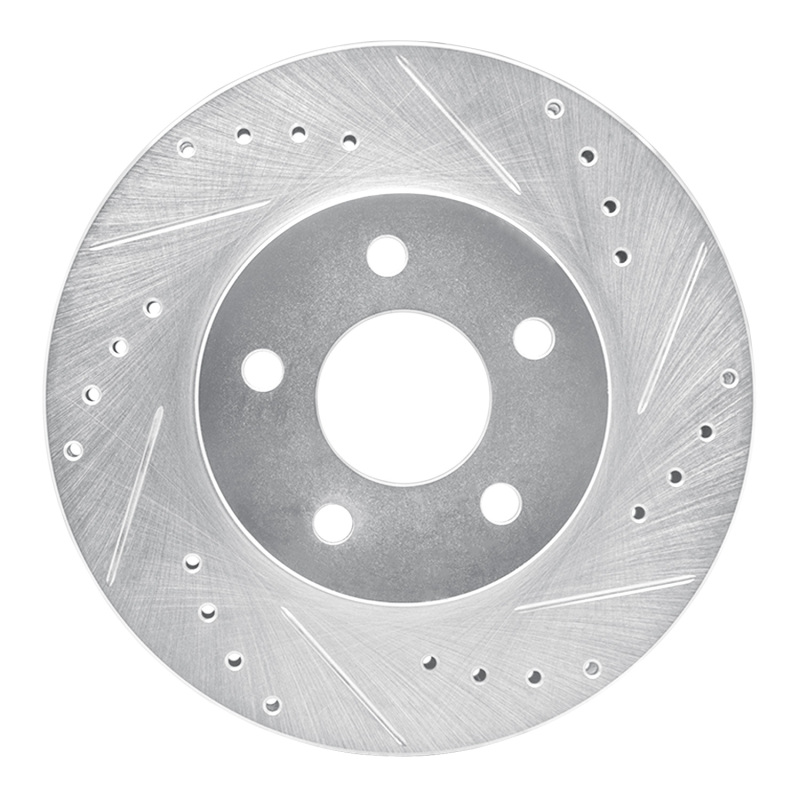 Picture of RNC Brake Rotor - Drill & Slot - R1 89-90 Ford Thunderbird Front Right Drilled & Slotted Silver Brake Rotor rnc631-54027R