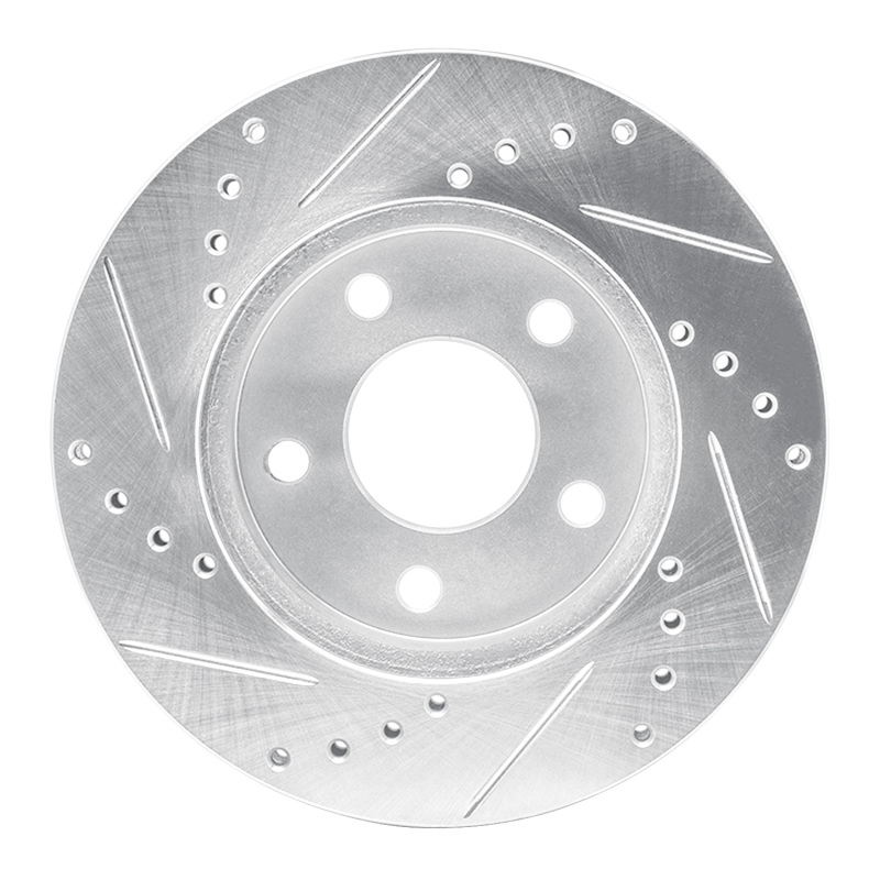 Picture of RNC Brake Rotor - Drill & Slot - R1 86-92 Ford Taurus SHO Front Right Drilled & Slotted Silver Brake Rotor rnc631-54022R