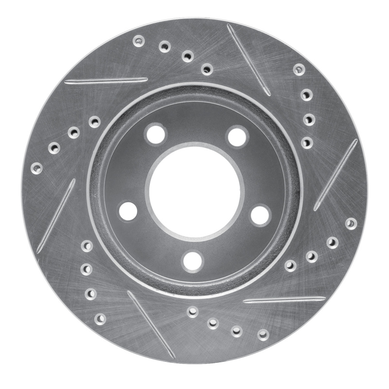 Picture of RNC Brake Rotor - Drill & Slot - R1 70-93 Ford Taurus (Excl SHO) Front Left Drilled & Slotted Silver Brake Rotor rnc631-54029L