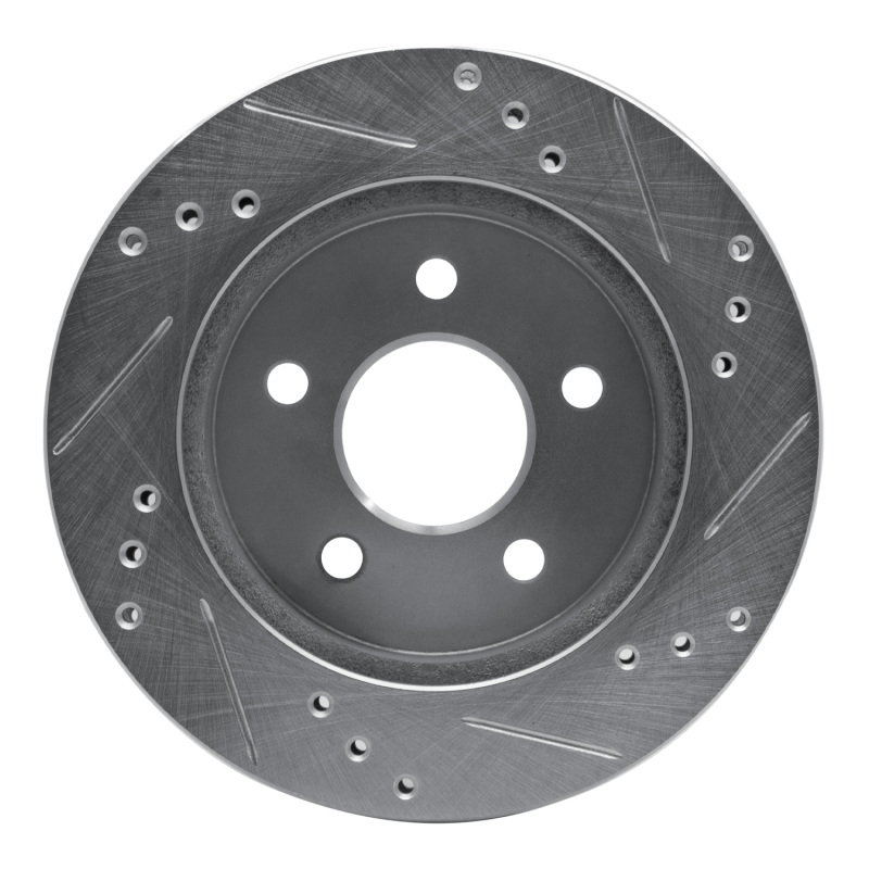 Picture of RNC Brake Rotor - Drill & Slot - R1 90-92 Ford Taurus SHO Rear Left Drilled & Slotted Silver Brake Rotor rnc631-54030L