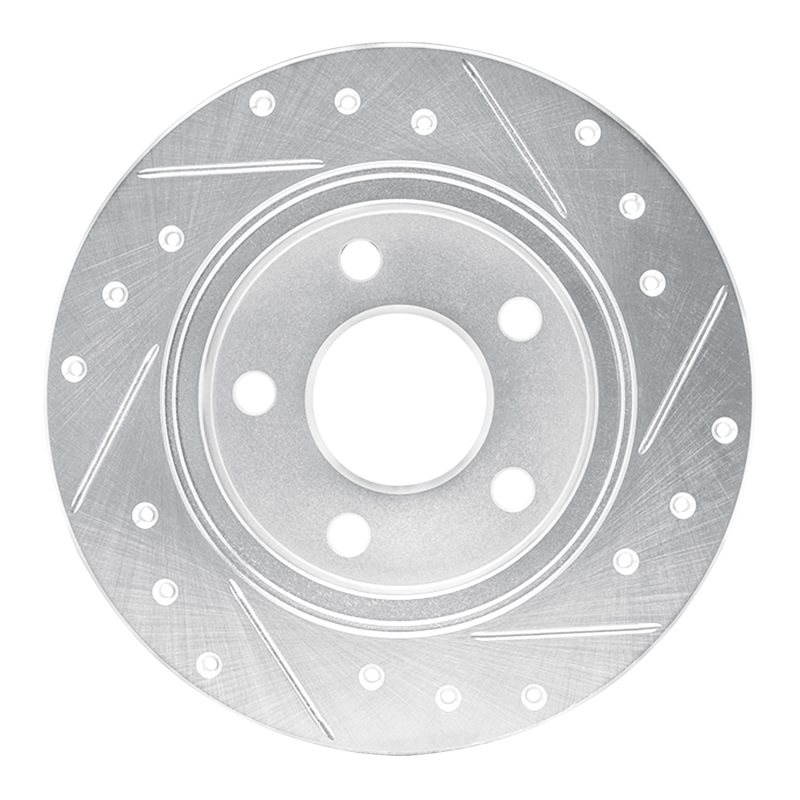 Picture of RNC Brake Rotor - Drill & Slot - R1 93-05 Ford Taurus SHO Rear Left Drilled & Slotted Silver Brake Rotor rnc631-54032L