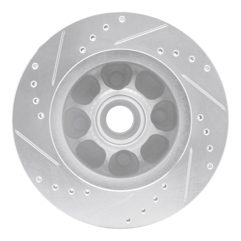 Picture of RNC Brake Rotor - Drill & Slot - R1 93-93 Ford Mustang Front Right Drilled & Slotted Silver Brake Rotor rnc631-54041R