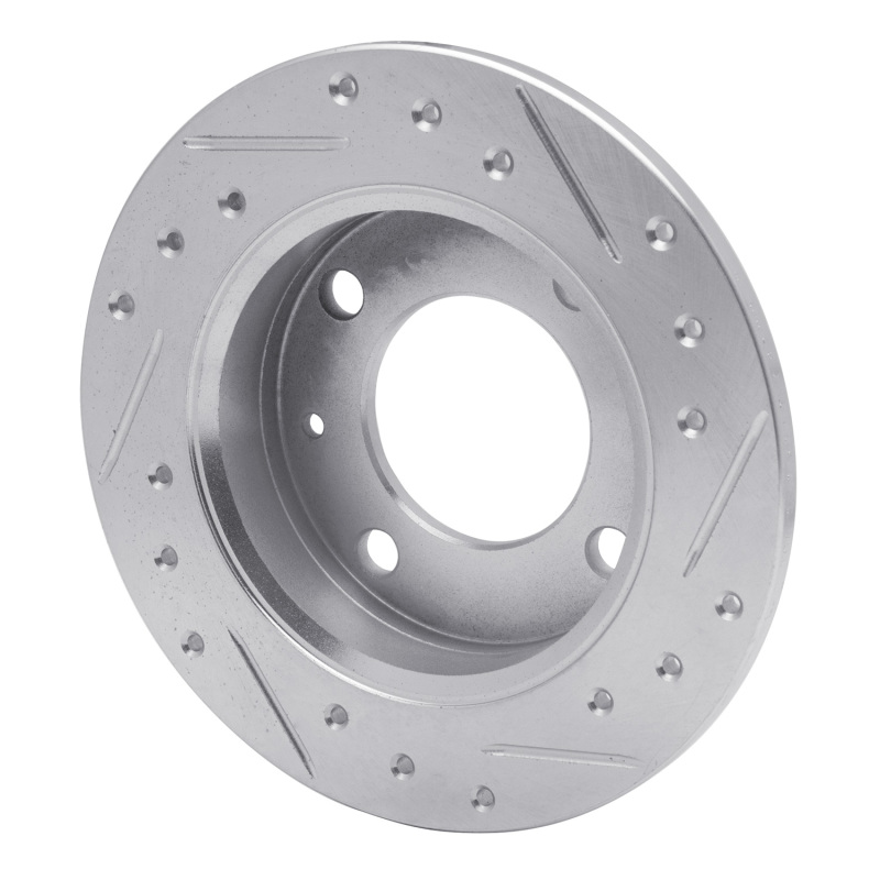 Picture of RNC Brake Rotor - Drill & Slot - R1 78-80 Ford Fiesta (USA/Canada) Front Left Drilled & Slotted Silver Brake Rotor rnc631-54048L