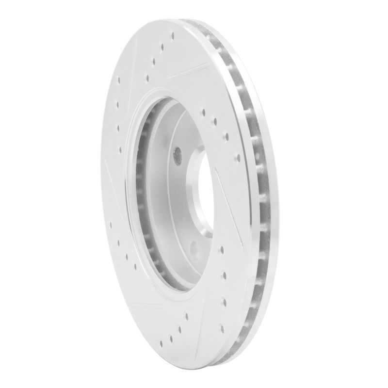 Picture of RNC Brake Rotor - Drill & Slot - R1 00-15 Ford Ecosport (Mexico) Front Right Drilled & Slotted Silver Brake Rotor rnc631-54045R