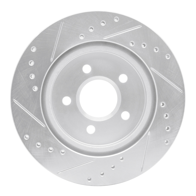 Picture of RNC Brake Rotor - Drill & Slot - R1 00-06 Ford Thunderbird Rear Right Drilled & Slotted Silver Brake Rotor rnc631-54046R