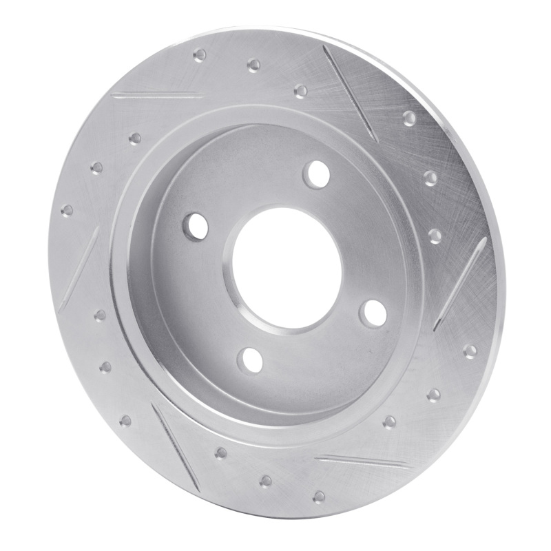 Picture of RNC Brake Rotor - Drill & Slot - R1 01-19 Ford Focus Rear Left Drilled & Slotted Silver Brake Rotor rnc631-54049L