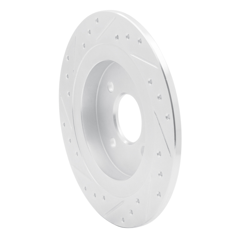 Picture of RNC Brake Rotor - Drill & Slot - R1 02-04 Ford Focus Rear Right Drilled & Slotted Silver Brake Rotor rnc631-54051R