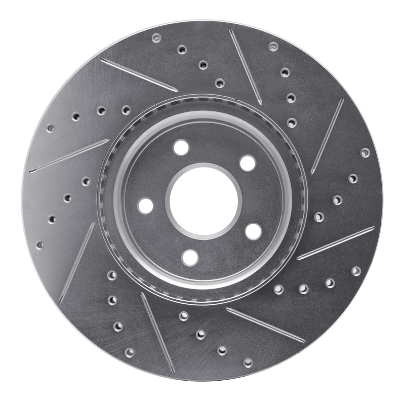 Picture of RNC Brake Rotor - Drill & Slot - R1 04-19 Ford Focus Front Left Drilled & Slotted Silver Brake Rotor rnc631-54070L