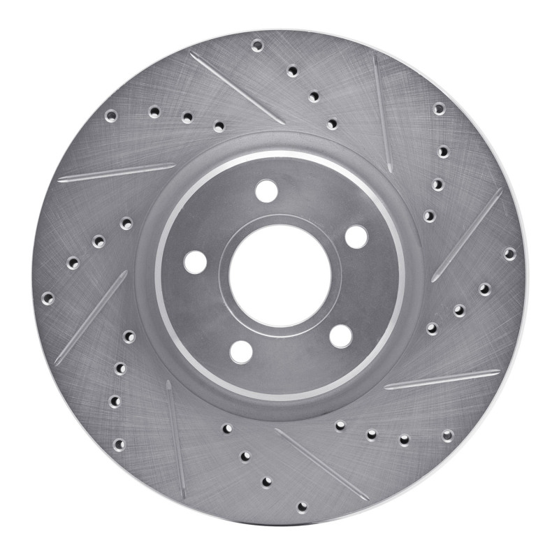 Picture of RNC Brake Rotor - Drill & Slot - R1 04-19 Ford Escape Front Right Drilled & Slotted Silver Brake Rotor rnc631-54070R