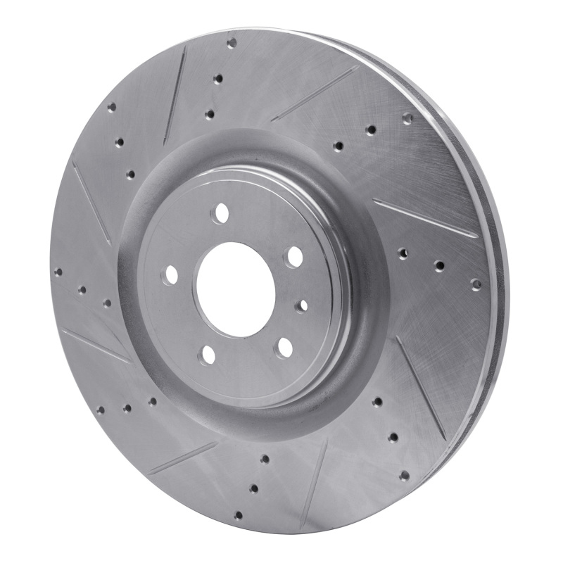 Picture of RNC Brake Rotor - Drill & Slot - R1 13-14 Ford Mustang Front Left Drilled & Slotted Silver Brake Rotor rnc631-54071L