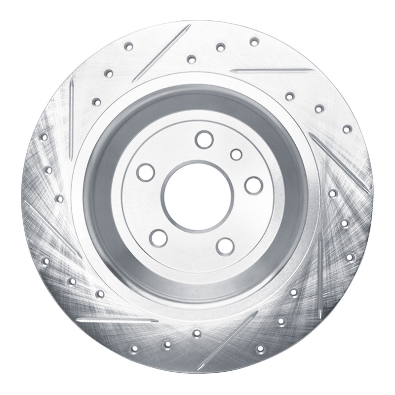 Picture of RNC Brake Rotor - Drill & Slot - R1 13-20 Ford Fusion Rear Right Drilled & Slotted Silver Brake Rotor rnc631-54072R