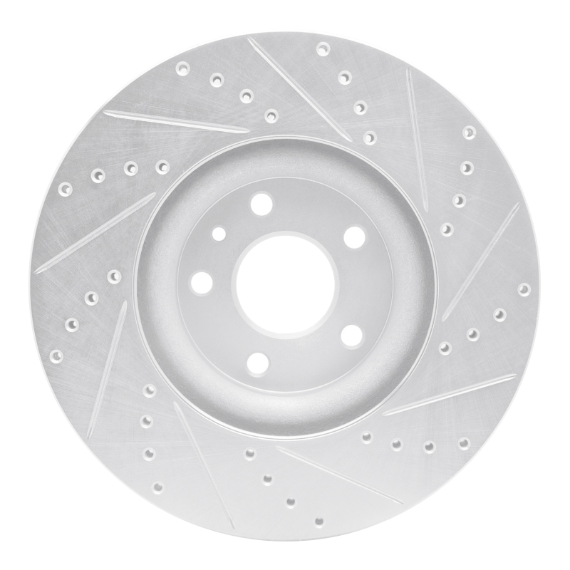Picture of RNC Brake Rotor - Drill & Slot - R1 13-20 Ford Fusion Front Left Drilled & Slotted Silver Brake Rotor rnc631-54073L
