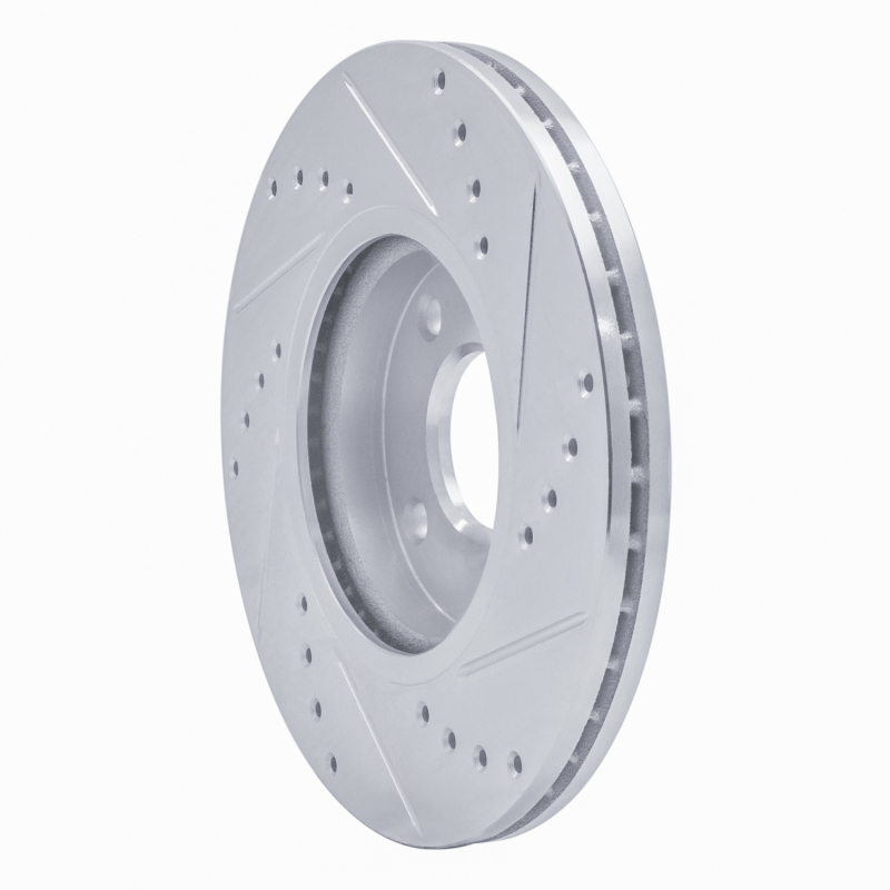 Picture of RNC Brake Rotor - Drill & Slot - R1 14-23 Ford Fiesta (USA/Canada) Front Left Drilled & Slotted Silver Brake Rotor rnc631-54075L