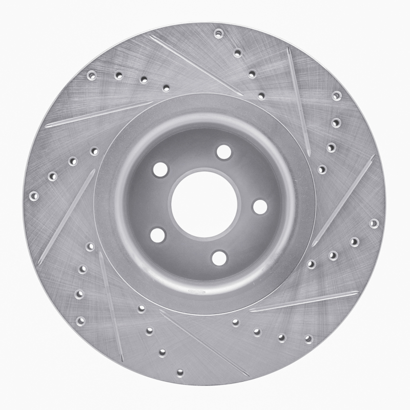 Picture of RNC Brake Rotor - Drill & Slot - R1 14-19 Ford Focus Front Left Drilled & Slotted Silver Brake Rotor rnc631-54082L