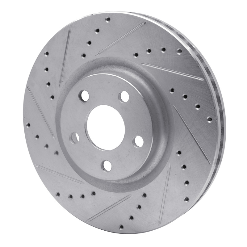 Picture of RNC Brake Rotor - Drill & Slot - R1 15-20 Ford Edge Front Left Drilled & Slotted Silver Brake Rotor rnc631-54095L