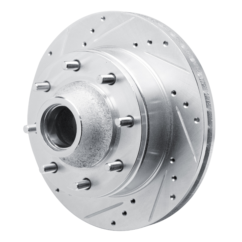 Picture of RNC Brake Rotor - Drill & Slot - R1 80-85 Ford E-250 Econoline Front Left Drilled & Slotted Silver Brake Rotor rnc631-54105L