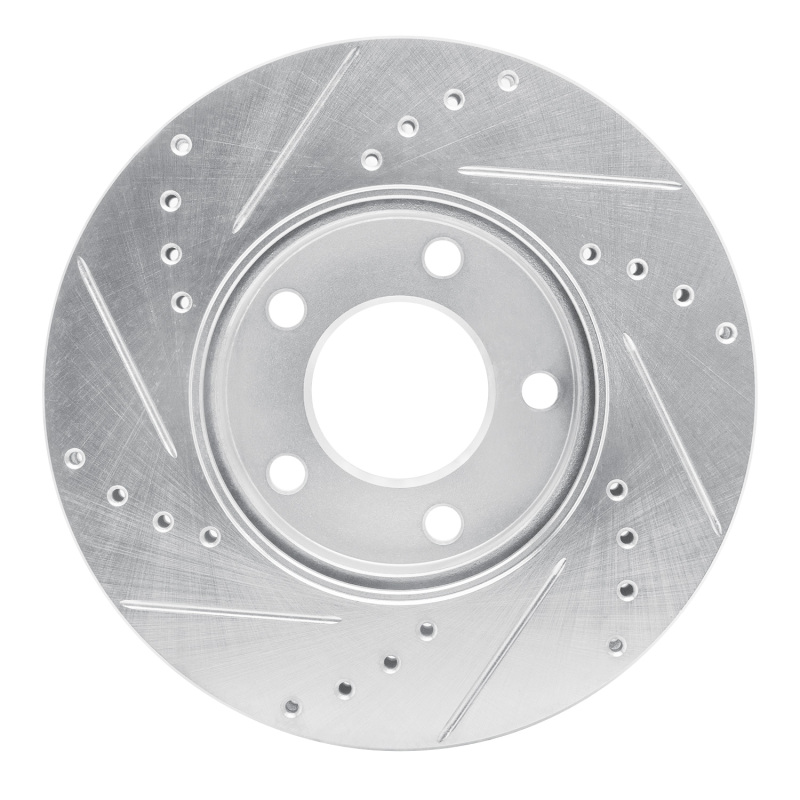 Picture of RNC Brake Rotor - Drill & Slot - R1 01-07 Ford Escape Front Right Drilled & Slotted Silver Brake Rotor rnc631-54177R
