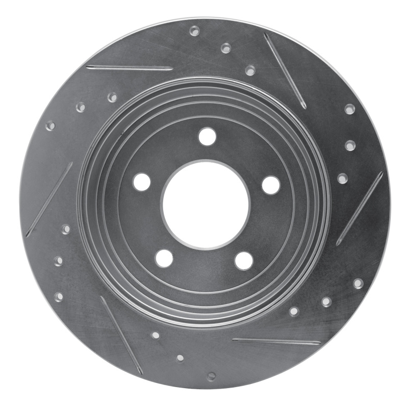 Picture of RNC Brake Rotor - Drill & Slot - R1 05-08 Ford Escape Rear Left Drilled & Slotted Silver Brake Rotor rnc631-54194L