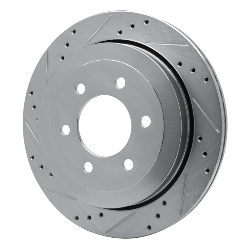 Picture of RNC Brake Rotor - Drill & Slot - R1 07-17 Ford Expedition Rear Left Drilled & Slotted Silver Brake Rotor rnc631-54205L