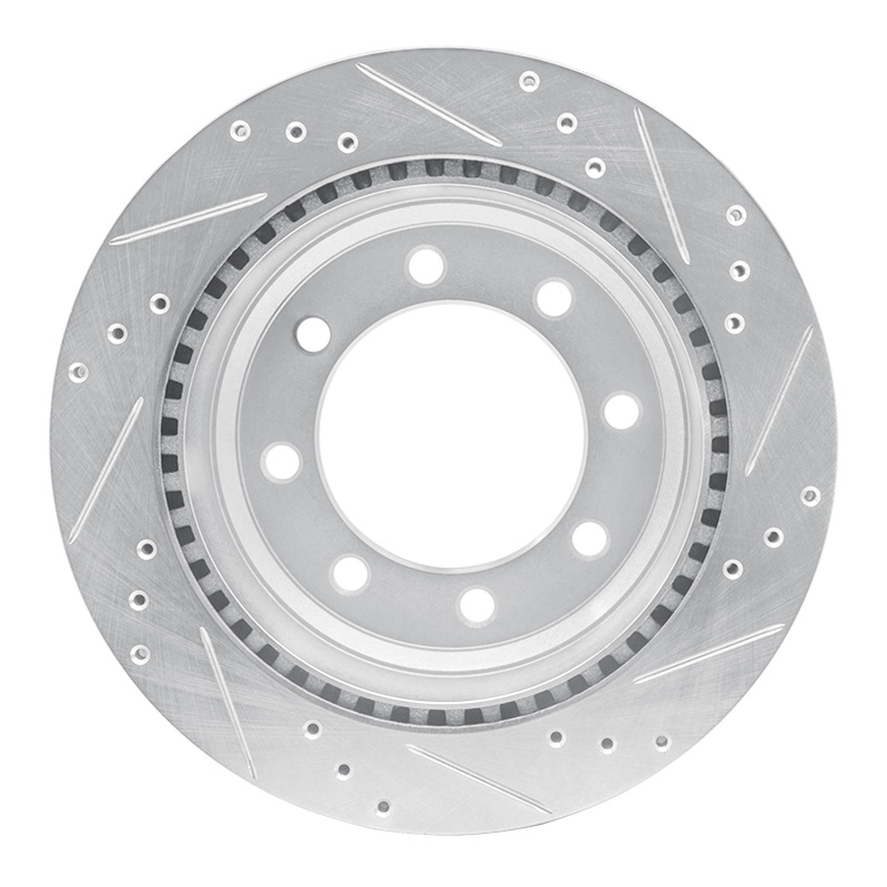 Picture of RNC Brake Rotor - Drill & Slot - R1 08-25 Ford E-150 Rear Left Drilled & Slotted Silver Brake Rotor rnc631-54208L