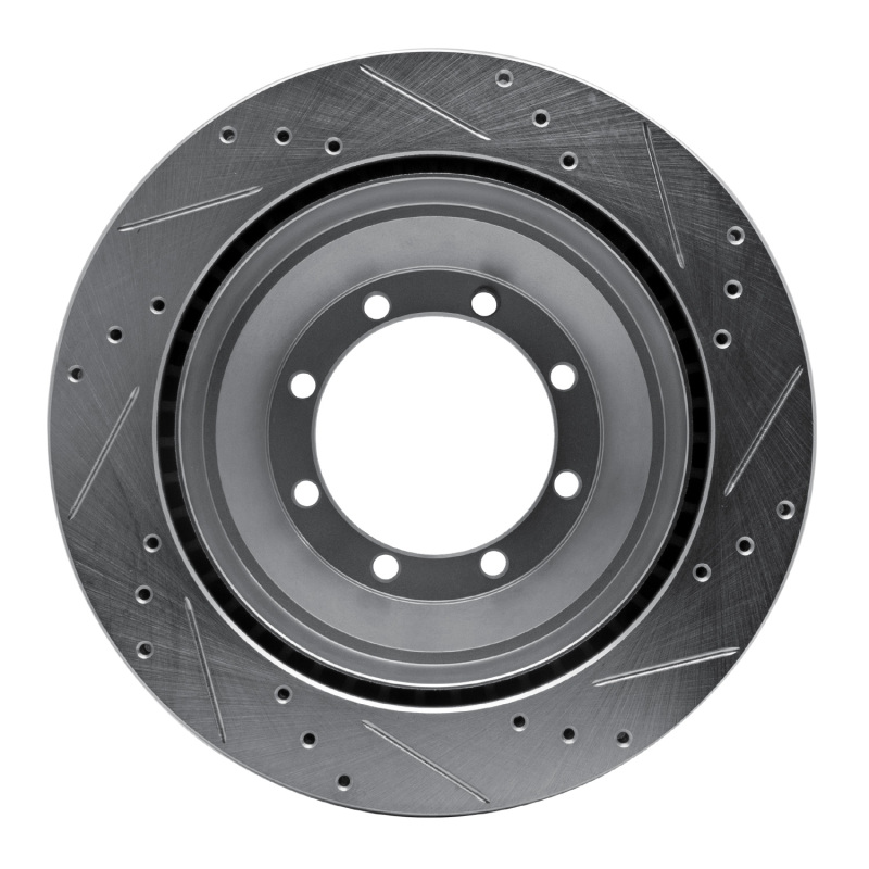 Picture of RNC Brake Rotor - Drill & Slot - R1 08-20 Ford E-Super Duty Rear Left Drilled & Slotted Silver Brake Rotor rnc631-54212L