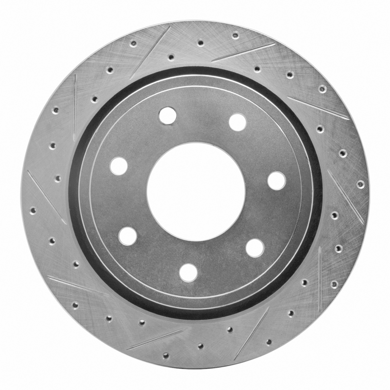 Picture of RNC Brake Rotor - Drill & Slot - R1 12-14 Ford F-150 4WD Rear Left Drilled & Slotted Silver Brake Rotor rnc631-54218L